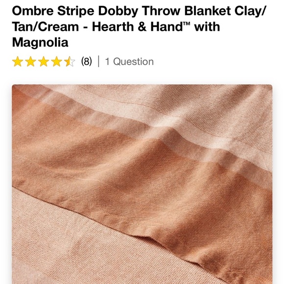Ombre Stripe Dobby Throw Blanket Clay/ Tan/Cream - Hearth & Hand'™ with Magnolia - Picture 4 of 4